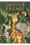 Jungle Friends Safari Hayvanları – Bebek Odası Temalı Çerçeveli Tablo | 3:4 Kanvas