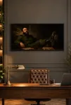 Rembrandt Tarzı Fidel Castro Devrimci Portresi – Tarihi ve Politik Figür Temalı Çerçeveli Tablo | Büyük Boy Kanvas (2:1)