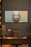 Gotama Buda Portresi – Zen ve Spiritüel Temalı Çerçeveli Tablo | Büyük Boy Kanvas (2:1)