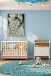 Battaniye Altına Saklanan Siyah Kedi – Minimalist Kedi Temalı Çerçeveli Tablo | 3:4 Kanvas